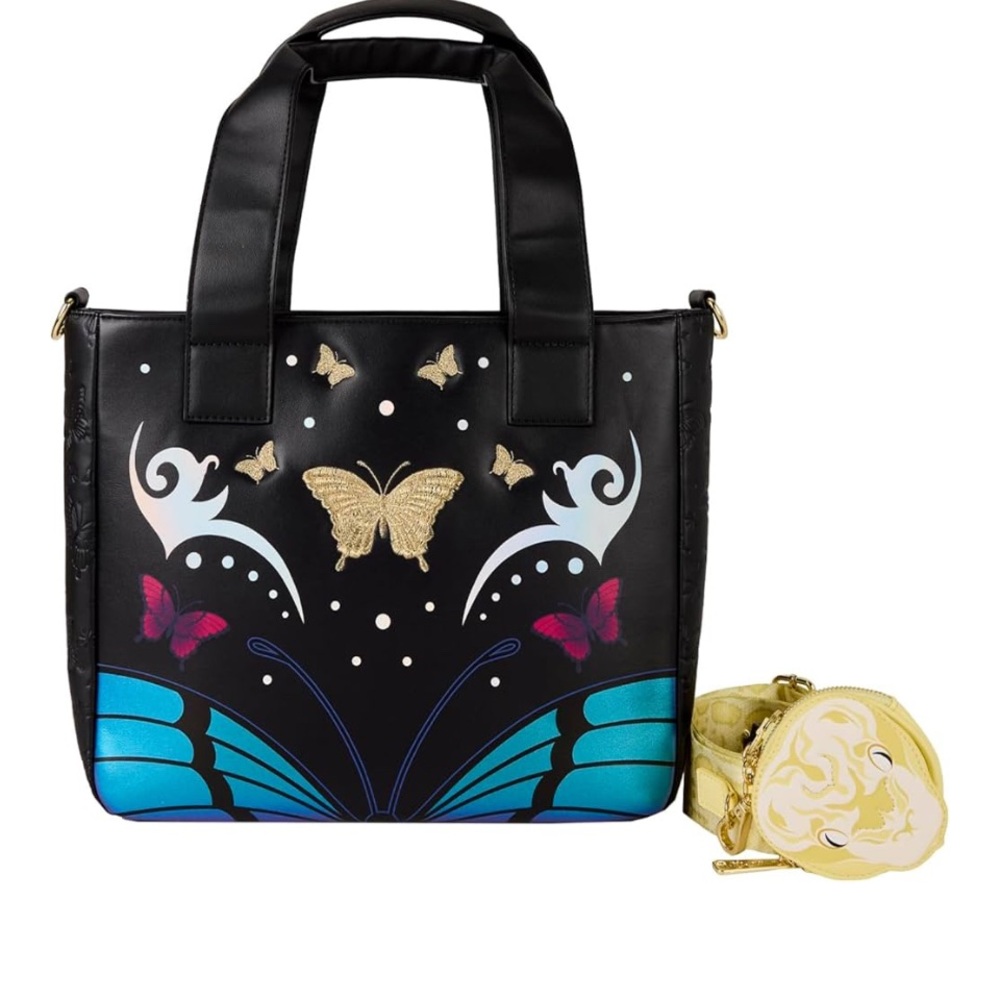 Britney Spears Loungefly Butterfly Design Black Tote Bag